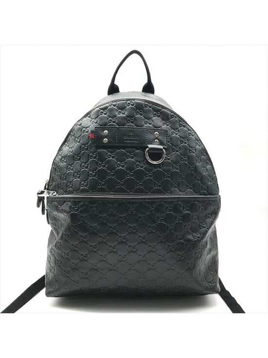 Guccissima Sherry Line Leather Backpack Black Travel Bag main image 7